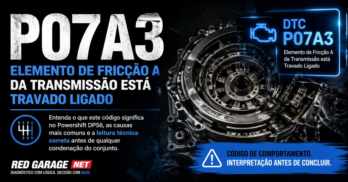 DTC: P07A3 — Elemento de Fricção A da Transmissão está Travado Ligado