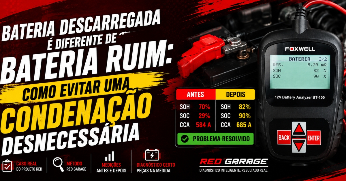 Bateria descarregada é diferente de bateria ruim: como evitar uma condenação desnecessária